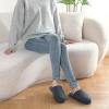 imageParlovable Womens House Slippers  Polar Fleece Splicing Style Slipon Indoor Fuzzy Memory Foam Shoes SlipperGrey