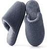 imageParlovable Womens House Slippers  Polar Fleece Splicing Style Slipon Indoor Fuzzy Memory Foam Shoes SlipperGrey