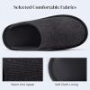 imageNineCiFun Mens House Scuff Slippers Slip On Warm Bedroom Solid Waffle Upper Slippers Lightweight Nonslip IndoorOutdoor House ShoesBlack