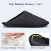 imageNineCiFun Mens House Scuff Slippers Slip On Warm Bedroom Solid Waffle Upper Slippers Lightweight Nonslip IndoorOutdoor House ShoesBlack