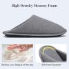 imageNineCiFun Mens House Scuff Slippers Slip On Warm Bedroom Solid Waffle Upper Slippers Lightweight Nonslip IndoorOutdoor House ShoesGrey