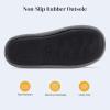 imageNineCiFun Mens House Scuff Slippers Slip On Warm Bedroom Solid Waffle Upper Slippers Lightweight Nonslip IndoorOutdoor House ShoesGrey
