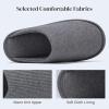 imageNineCiFun Mens House Scuff Slippers Slip On Warm Bedroom Solid Waffle Upper Slippers Lightweight Nonslip IndoorOutdoor House ShoesGrey