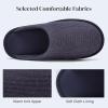 imageNineCiFun Mens House Scuff Slippers Slip On Warm Bedroom Solid Waffle Upper Slippers Lightweight Nonslip IndoorOutdoor House ShoesNavy