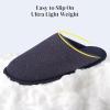 imageNineCiFun Mens House Scuff Slippers Slip On Warm Bedroom Solid Waffle Upper Slippers Lightweight Nonslip IndoorOutdoor House ShoesNavy