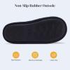 imageNineCiFun Mens House Scuff Slippers Slip On Warm Bedroom Solid Waffle Upper Slippers Lightweight Nonslip IndoorOutdoor House ShoesNavy