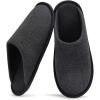 imageNineCiFun Mens House Scuff Slippers Slip On Warm Bedroom Solid Waffle Upper Slippers Lightweight Nonslip IndoorOutdoor House ShoesBlack