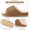 imageParlovable Womens Slippers Open Toe  Fuzzy Comfy Memory Foam Nonslip House Shoes Indoor Outdoor Trendy GiftsChestnut