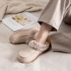 imageULTRAIDEAS Womens Memory Foam House Slippers with Hard Bottom Fur Lined House Shoes with NonSlip Rubber Sole for Indoor ampamp OutdoorBeige
