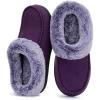 imageULTRAIDEAS Womens Memory Foam House Slippers with Hard Bottom Fur Lined House Shoes with NonSlip Rubber Sole for Indoor ampamp OutdoorPurple