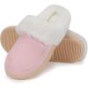 imageNineCiFun Womens and Mens Suede House Slippers Slip on Fuzzy Slippers with Faux Fur Lining Indoor Outdoor Home Shoes with Noslip Sole