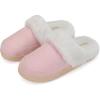 imageNineCiFun Womens and Mens Suede House Slippers Slip on Fuzzy Slippers with Faux Fur Lining Indoor Outdoor Home Shoes with Noslip Sole