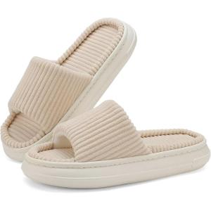 imageNineCiFun Unisex Summer House Slippers Indoor and Outdoor SlipOn Home Bedroom Shoes for Women and MenBeige