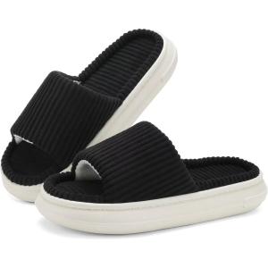 imageNineCiFun Unisex Summer House Slippers Indoor and Outdoor SlipOn Home Bedroom Shoes for Women and MenBlack