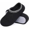 imageshevalues Women House Memory Foam Slippers Teddy Fleece Bedroom Sock Shoes with Soft Rubber SoleBlack