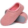 imageshevalues Women House Memory Foam Slippers Teddy Fleece Bedroom Sock Shoes with Soft Rubber SolePink