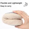 imageshevalues Women House Memory Foam Slippers Teddy Fleece Bedroom Sock Shoes with Soft Rubber SoleBeige