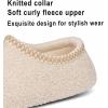 imageshevalues Women House Memory Foam Slippers Teddy Fleece Bedroom Sock Shoes with Soft Rubber SoleBeige
