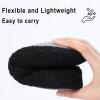 imageshevalues Women House Memory Foam Slippers Teddy Fleece Bedroom Sock Shoes with Soft Rubber SoleBlack