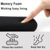 imageshevalues Women House Memory Foam Slippers Teddy Fleece Bedroom Sock Shoes with Soft Rubber SoleBlack