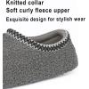 imageshevalues Women House Memory Foam Slippers Teddy Fleece Bedroom Sock Shoes with Soft Rubber SoleGrey