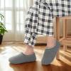 imageshevalues Women House Memory Foam Slippers Teddy Fleece Bedroom Sock Shoes with Soft Rubber SoleGrey