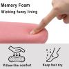 imageshevalues Women House Memory Foam Slippers Teddy Fleece Bedroom Sock Shoes with Soft Rubber SolePink
