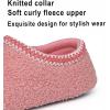imageshevalues Women House Memory Foam Slippers Teddy Fleece Bedroom Sock Shoes with Soft Rubber SolePink