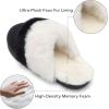 imageNineCiFun Womens TwoTone Fuzzy Collar House Slippers Memory Foam Plush Faux Fur LiningBlack