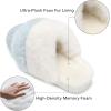 imageNineCiFun Womens TwoTone Fuzzy Collar House Slippers Memory Foam Plush Faux Fur LiningBlue