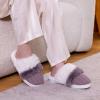 imageNineCiFun Womens TwoTone Fuzzy Collar House Slippers Memory Foam Plush Faux Fur LiningCoffee
