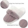 imageNineCiFun Womens TwoTone Fuzzy Collar House Slippers Memory Foam Plush Faux Fur LiningCoffee