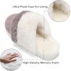 imageNineCiFun Womens TwoTone Fuzzy Collar House Slippers Memory Foam Plush Faux Fur LiningCoffee