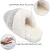 imageNineCiFun Womens TwoTone Fuzzy Collar House Slippers Memory Foam Plush Faux Fur LiningGrey