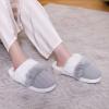 imageNineCiFun Womens TwoTone Fuzzy Collar House Slippers Memory Foam Plush Faux Fur LiningGrey