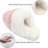 imageNineCiFun Womens TwoTone Fuzzy Collar House Slippers Memory Foam Plush Faux Fur LiningPink
