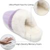 imageNineCiFun Womens TwoTone Fuzzy Collar House Slippers Memory Foam Plush Faux Fur LiningPurple