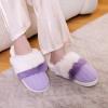 imageNineCiFun Womens TwoTone Fuzzy Collar House Slippers Memory Foam Plush Faux Fur LiningPurple