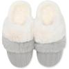 imageNineCiFun Womens TwoTone Fuzzy Collar House Slippers Memory Foam Plush Faux Fur LiningGrey