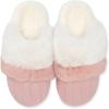 imageNineCiFun Womens TwoTone Fuzzy Collar House Slippers Memory Foam Plush Faux Fur LiningPink