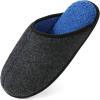 imageULTRAIDEAS Mens Fuzzy Scuff Slippers Comfy Winter Warm Indoor House Shoes Fur LinedFelt Dark Grey