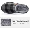 imageULTRAIDEAS Mens Fuzzy Scuff Slippers Comfy Winter Warm Indoor House Shoes Fur LinedGreyBlack