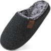 imageULTRAIDEAS Mens Fuzzy Scuff Slippers Comfy Winter Warm Indoor House Shoes Fur LinedKnit Dark Grey