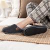 imageULTRAIDEAS Mens Fuzzy Scuff Slippers Comfy Winter Warm Indoor House Shoes Fur LinedKnit Dark Grey