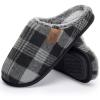 imageULTRAIDEAS Mens Fuzzy Scuff Slippers Comfy Winter Warm Indoor House Shoes Fur LinedGreyBlack
