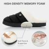 imageNineCiFun Womens Cozy Fuzzy Slippers Memory Foam Plush Soft NonSlip House Shoes Warm Indoor Outdoor SlippersBlack