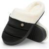 imageNineCiFun Womens Cozy Fuzzy Slippers Memory Foam Plush Soft NonSlip House Shoes Warm Indoor Outdoor SlippersBlack