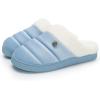 imageNineCiFun Womens Cozy Fuzzy Slippers Memory Foam Plush Soft NonSlip House Shoes Warm Indoor Outdoor SlippersBlue