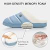 imageNineCiFun Womens Cozy Fuzzy Slippers Memory Foam Plush Soft NonSlip House Shoes Warm Indoor Outdoor SlippersBlue