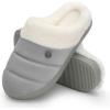 imageNineCiFun Womens Cozy Fuzzy Slippers Memory Foam Plush Soft NonSlip House Shoes Warm Indoor Outdoor SlippersGrey